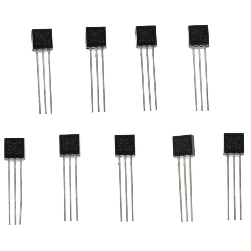 [Australia - AusPower] - DS18B20 10pcs Black Durable 18B20 TO-92 3 Pins Wire Integrated Circuit Temperature IC Sensor Industrial 