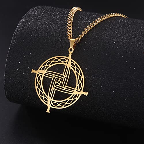 St Brigid's Cross Saint Bridget Necklace Traditional Irish Celtic Cross Pendant Amulet Christian Pagan Religious Jewellery Woman Man Gift gold