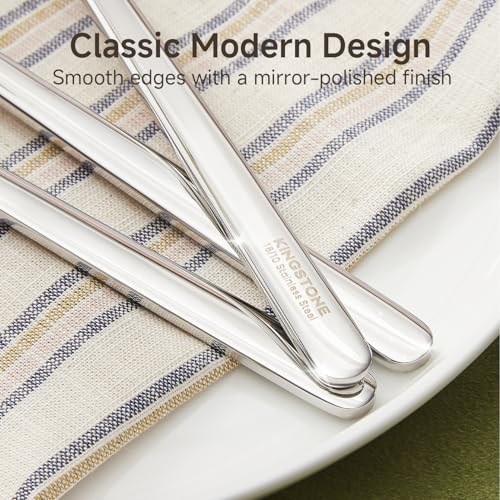KINGSTONE Dinner Forks Set of 12, 8-Inch 18/10 Stainless Steel Forks Cutlery Table Forks for Home, Kitchen & Restaurant, Dishwasher Safe (Dinner Forks Set, 12-Piece)