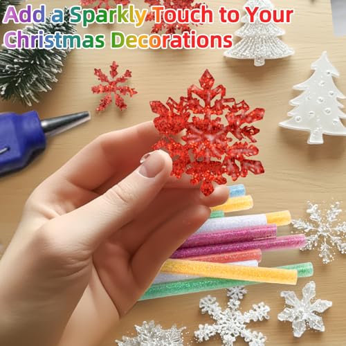 MAQIHAN mini glitter hot glue sticks, 48 colorful hot melt sticks for art and crafts