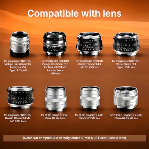 Hagoe Metal Square Lens Hood with Cap for Voigtlander Nokton 28mm F1.5 35mm F1.4 40mm F1.4 VM for Zeiss 2/50 Biogon T* 2/35 ZM Lenses, Bayonet,43mm UV Compatible Black Replaces LH-6