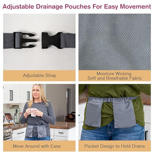 Zomaple Mastectomy Pillow - Post Surgery Pillow, Mastectomy Recovery Must Haves, Breast for After Heart Surgery, Reduction & Augmentation Patients Sleeping, Recovery Seatbelt Protection-Surgery Gift Charcoal Grey