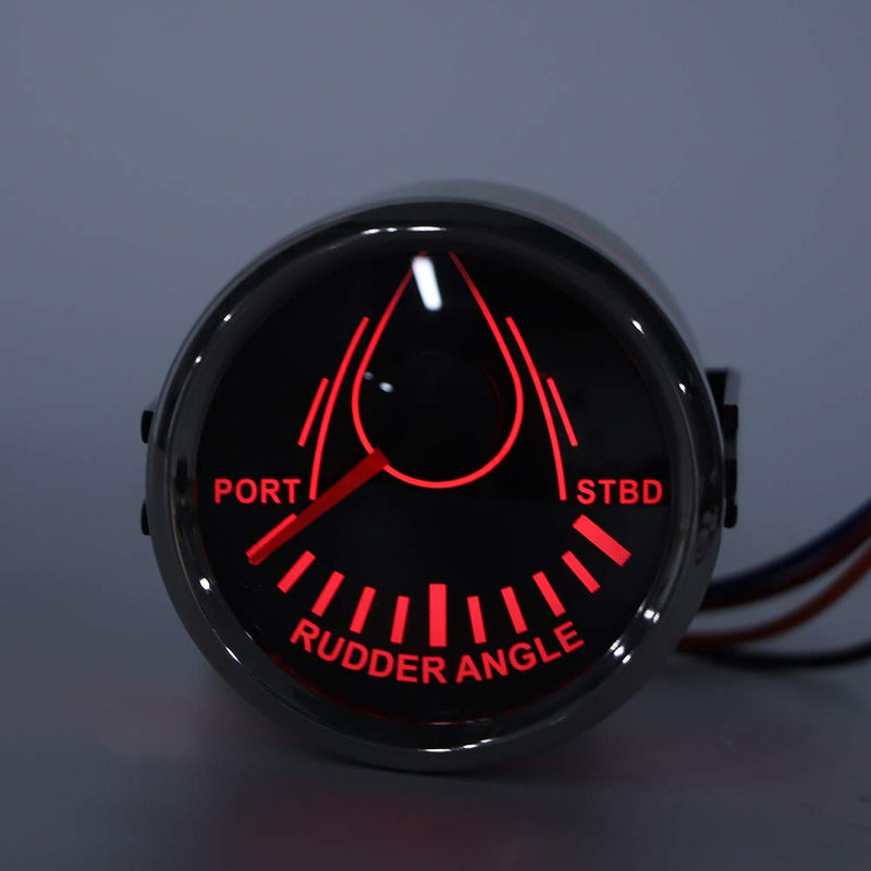 [Australia - AusPower] - Rudder Angle Meter, 52mm Universal Boat Rudder Angle Indicator 0-190ohm with Sensor -32V Backlight Gauge for Yacht Dial Silver Cover Black Dial Silver Cover 
