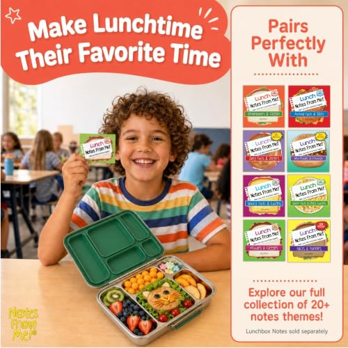 Stainless Steel Bento Lunch Box for Kids – 5 Leakproof Compartments, Food-Grade 304 Steel, Plastic-Free BPA-Free Kids Bento Box for School, Daycare & Travel - Green