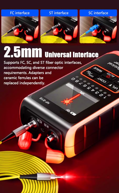 [Australia - AusPower] - NF-916 Network Cable Tester with Optical Power Meter 4 in1 FC/SC/ST Universal Interface Ethernet LAN RJ45/RJ11/CAT5/CAT6 Continuity Test Wire Tracer Fiber Tester 
