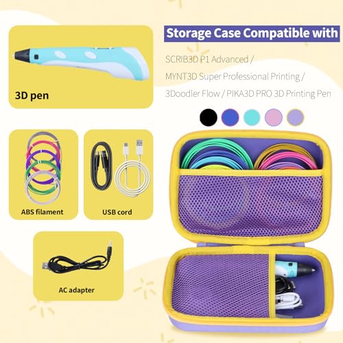 Protective Case for SCRIB3D P1 & 3Doodler Start 3D Pen (Case Only) Black