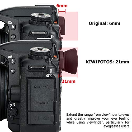 Long Soft Eyecup Eyepiece Viewfinder Cover & Microfiber Padded Hand Strap for Nikon D780 D750 D7500 D7200 D7100 D7000 D5200 D5100 D3500 D3400 D3300 D3200 D610 D600 Cameras