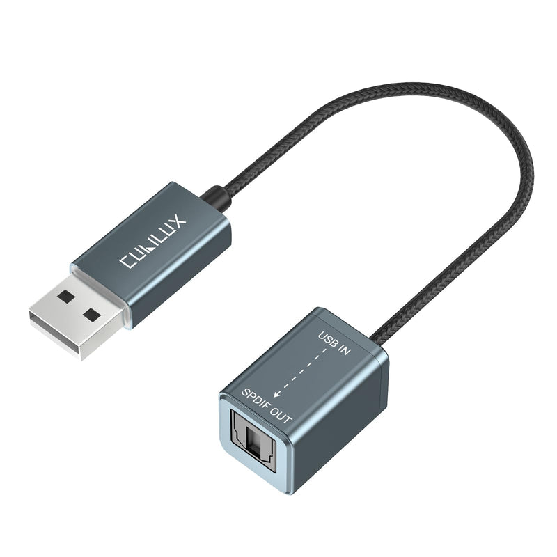 [Australia - AusPower] - Cubilux USB to S/PDIF Transmitter, USB A to TOSLINK Output Adapter (Stereo Sound, Not for 7.1/5.1, NOT for TV), USB Optical Audio Converter Compatible with Windows Linux PC Laptop Computer 