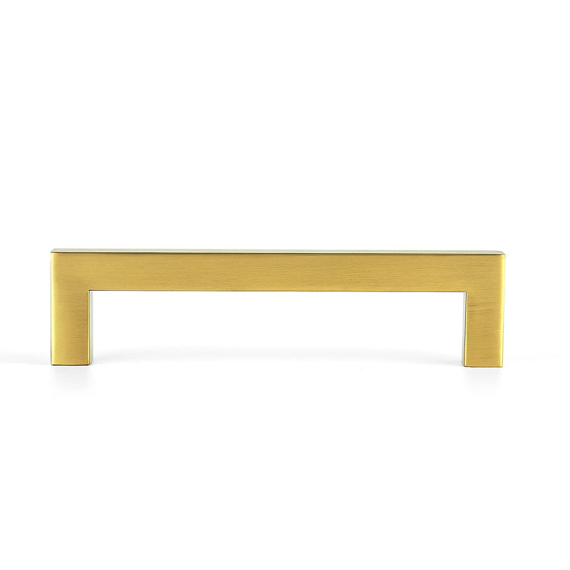 Ravinte 10 Pack 5 Inch Kitchen Square Cabinet Handles Brushed Brass Drawer Pulls for Cupboard Hardware
