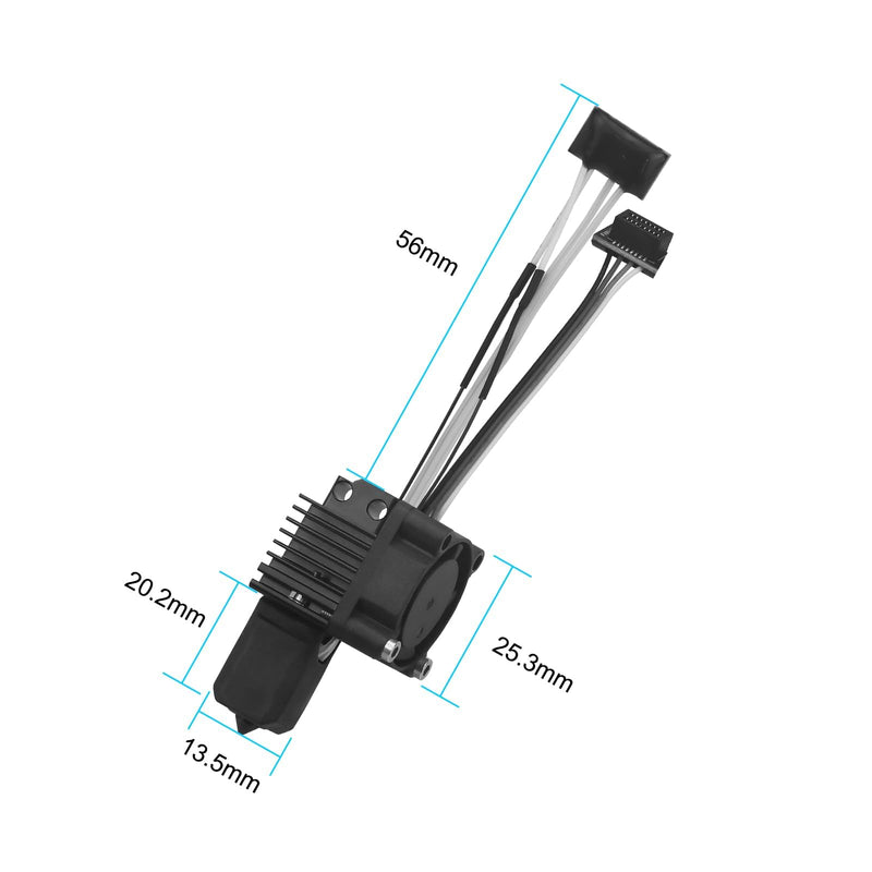 Bamboo Lab P1P, P1S Hotend Complete Kit for P1 Series 3D Printer, Full Assembly Hardened Steel Hot End with Fan, Thermistor, Ceramic Heater, 0.4mm Nozzle, and Extruder Heating Block Replacement