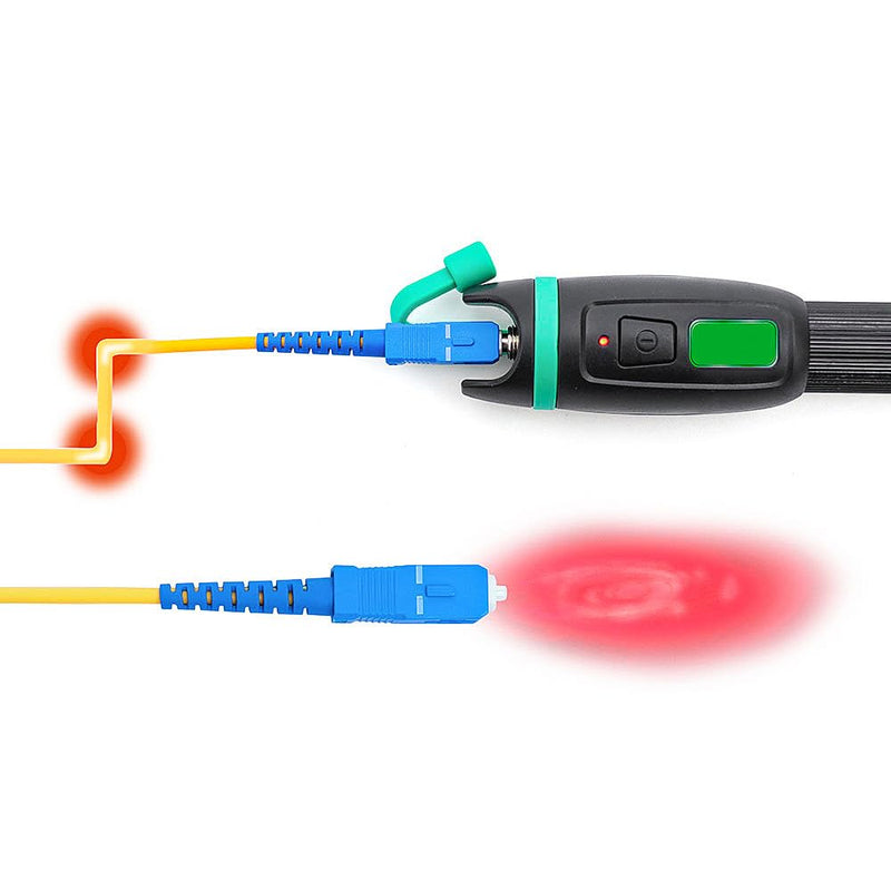 [Australia - AusPower] - POFET Fiber Optic Cable Tester, Visual Error 30mW 30km Meter Red Light VFL Universal Connector for FC/SC/ST Adapter Pen, Fiber Optic Network Cable Test Kit Fiber Light Source Tester 
