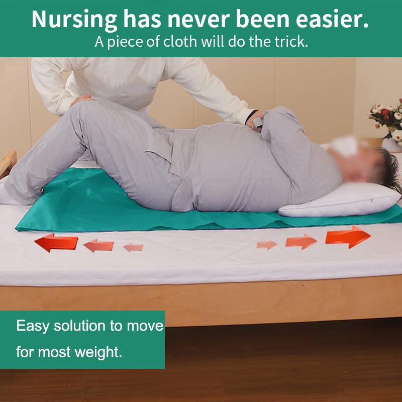 [Australia - AusPower] - Reusable Tubular Slide Sheet for Patient Transfer - Hospital & Home Care Bed Mobility Aid with Smooth Glide Technology, Fits Wheelchairs/Cars, Green (L) Large 