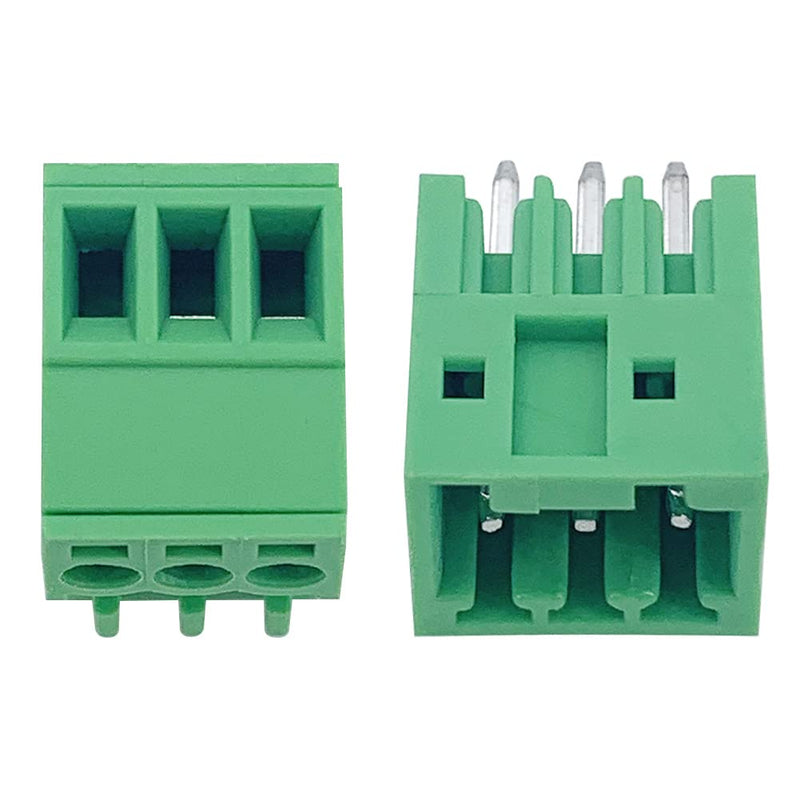 [Australia - AusPower] - 10Set 3-Pin 125V 4A 2.54mm 0.1" Pitch PCB Mount Screw Terminal Block Connector for 26-18AWG Cable 2.54mm-3-Pin 