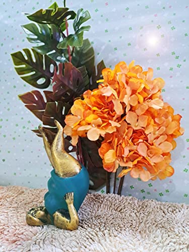 5½" Green Gold Supported Shoulder Stand Pose Resin Yoga Asana Fat Lady Figurine Meditating Woman Statue Adult Collectors Elegant Handcrafted Shelf Display Decoration Home Decor Gifts YGsss_008