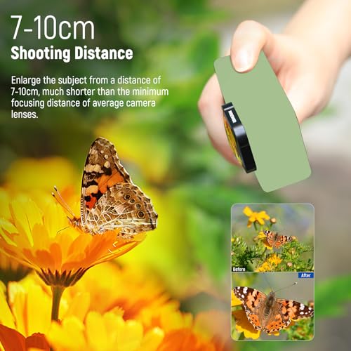 NEEWER 15X Magnification Lens 7-10cm Focal Distance for Macro Photography Close Up, Compatible with GoPro Hero 13 12 11 10 9 Action Camera, Not Waterproof, LS-31 15X Macro Lens