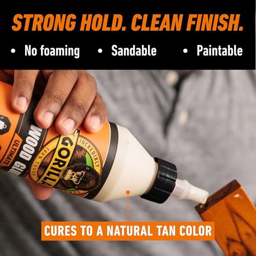 GORILLA Ultimate Waterproof Wood Glue bottle, natural color, 18 oz 1-pack ажәлар