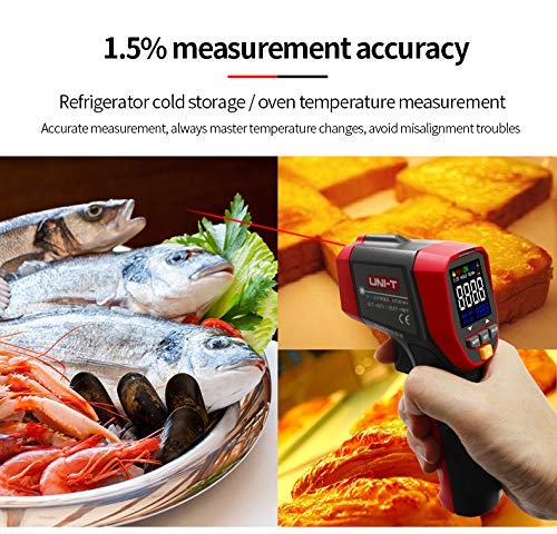[Australia - AusPower] - UNI-T UT301A+ Infrared Thermometer, Not for Human, -25.6°F to 788°F (-32°C to 420°C) Non-Contact Digital Laser Temperature Gun with LCD Display, Red & Grey 