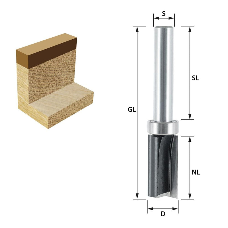 ENT Slotting Cutter, Tungsten Carbide Shaft, Diameter (C) 12.7–22 mm, Diameter (A) 19–32 mm, Width (B) 32 mm (D) 56-77 mm, Total Length 8 mm, Shaft with Ball Bearing, 11653 D=12,7 / NL=25 / GL=69