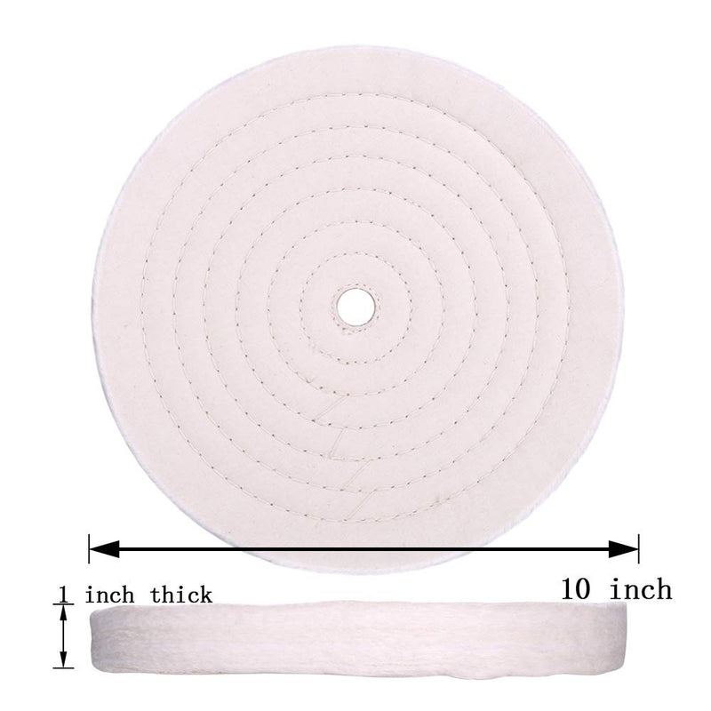[Australia - AusPower] - Buffing Polishing Wheel 10 inch Extra Thick Fine Cotton (70 Ply) for Bench Grinder with 3/4'' Arbor Hole,1 Pack 1 