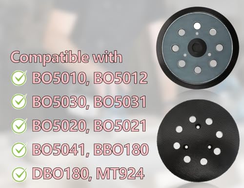 KAPSING Pack of 2 5 inch/12.7 cm Sanding Discs, Sanding Disc, 8 Hole Compatible with Makita Random Orbital Sander, Orbital Sander BO5021/BO5041/BBO180/DBO180/MT924
