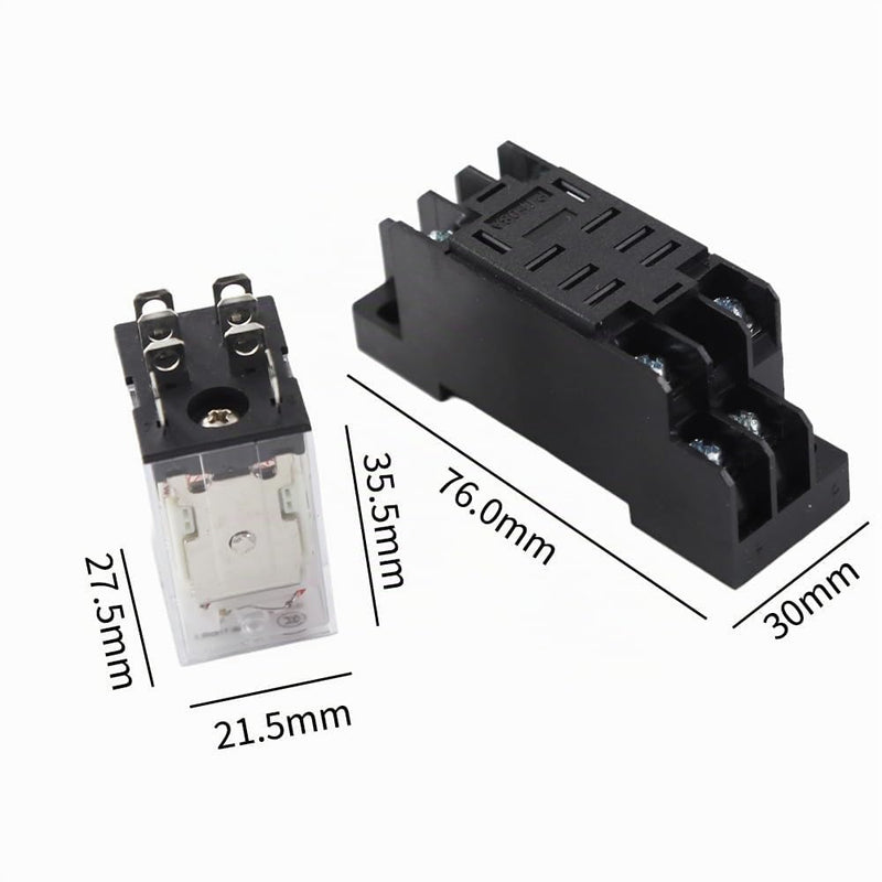 12V AC/DC Control Relay LY2NJ DPDT 8 Pins HH62P JQX-13F with Socket - High Quality and Reliable [C048]