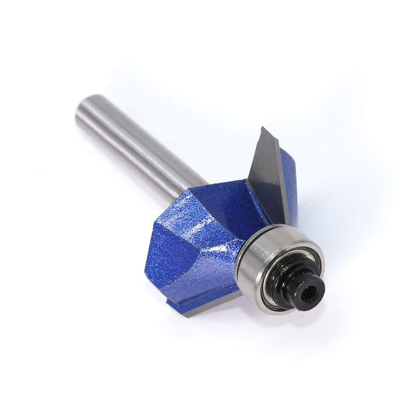 [Australia - AusPower] - 4-Piece 6 mm Shank 45 Degree Chamfer Cutter Carbide Fitted Edges Shaping Cutter for Carpentry Chamfering Woodworking Trimming with Ball Bearing 