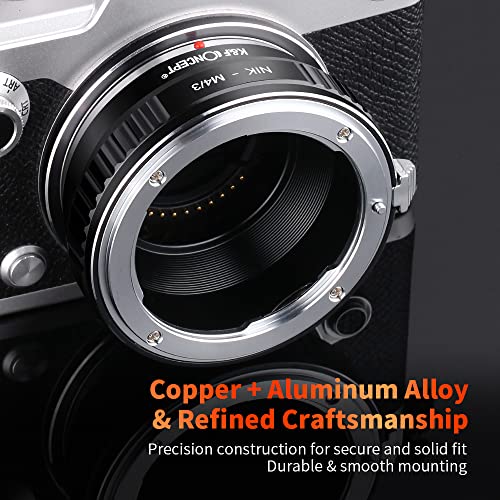 K&F Concept MFT Lens Mount Adapter Compatible with Nikon AI Lens to Micro 4/3 Micro Four Thirds Mount Adapter for GF1 GF2 GF3 G2 G3