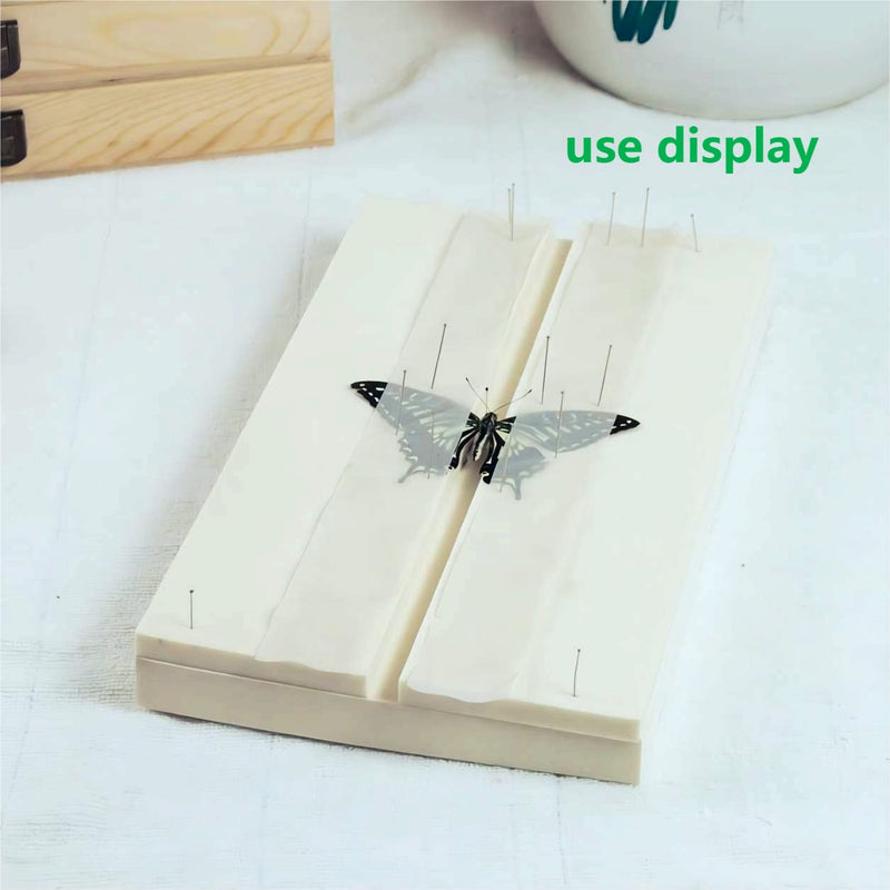 [Australia - AusPower] - Adjustable Labs Insect Pinning Spreading Board with Wings Pressing Paper, 11.8' * 6.7' * 1.3’ EVA Foam, Bug Boards Butterfly Mounting Specimen Spreading Wings Board for Science Education Plane Style 