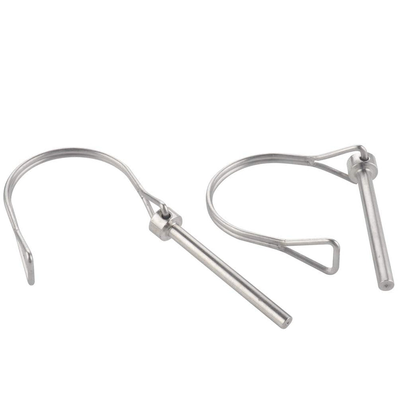 [Australia - AusPower] - 2 Pack Safety Coupler Pin 1/4" x 1.97"(6.3mm x 50mm), Full Marine grade 316 stainless steel Heavy duty Shaft Locking Pin 