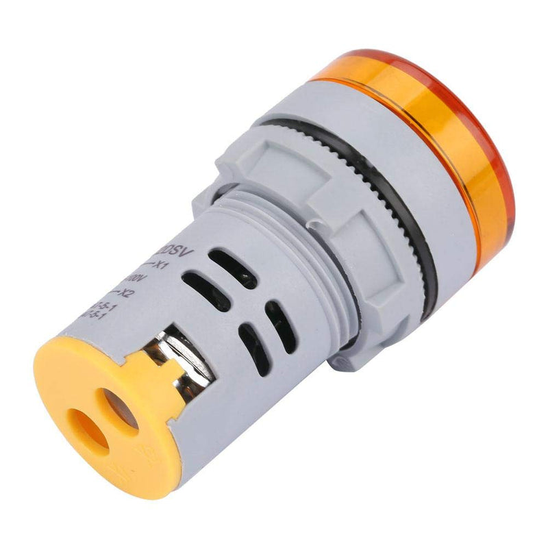 [Australia - AusPower] - YWBL-WH DC Voltage Display Digital LED Display Voltmeter 6-100V Voltage Meter Monitor Round Lamp Tester Indicator Light Panel Yellow 