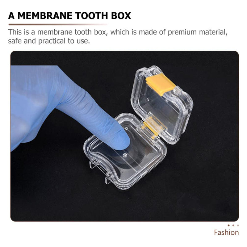 [Australia - AusPower] - EXCEART 5Pcs Membrane Tooth Boxes Transparent Membrane Film Tooth Box with Latch Denture Storage Boxes As Shown 3pcs 