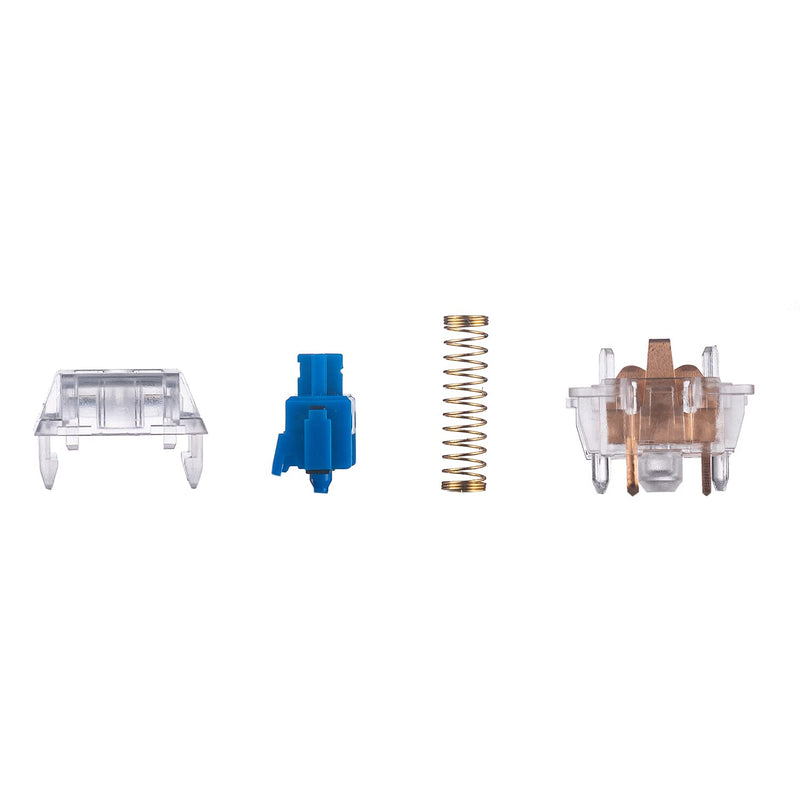 DUROCK Silent Linear Switches, Classic Blue Stem 5 Pins Silent Linear Switch, Pre-lubed MX Silent Keyboard Switches Dolphin 62g, 90pcs Clear Dolphin 62g