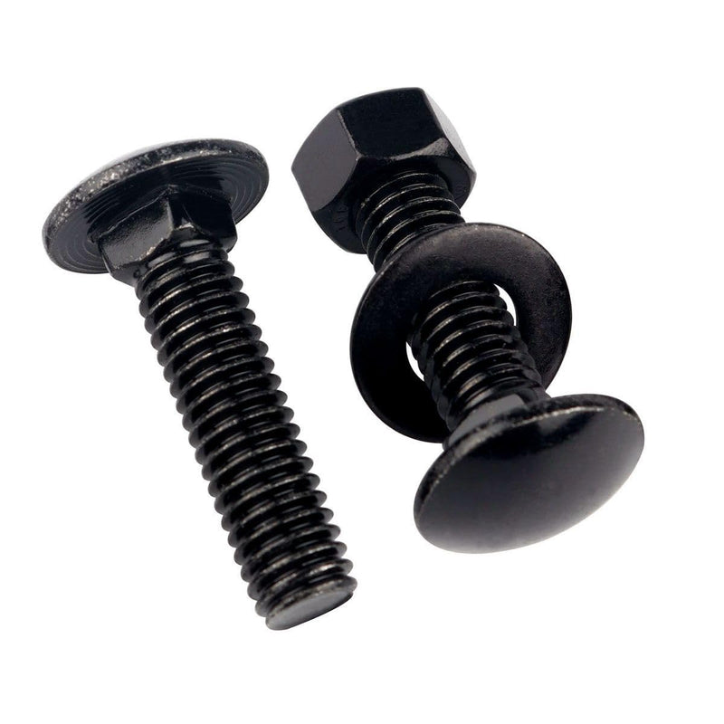 [Australia - AusPower] - 4 Sets 1/2-13 x 1-1/2" Carriage Bolts Screws Round Head Square Neck and Hex Nuts, Flat Washers 304 Stainless Steel 18-8 Full Thread, Black 1/2-13 x 1-1/2" (4 Sets) 