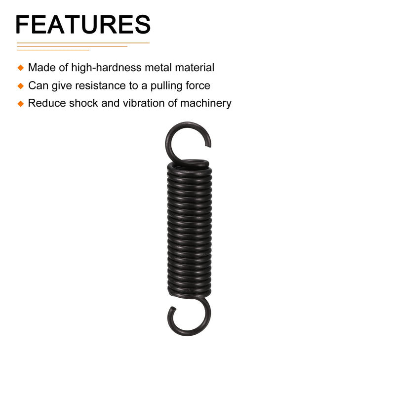 [Australia - AusPower] - 2.5x18x90mm(WxODxL) Extension Spring - 2Pack - Good for Home Repair Machinery - Manganese Steel Extended Compressed Spring - Black 2.5x18x90mm 