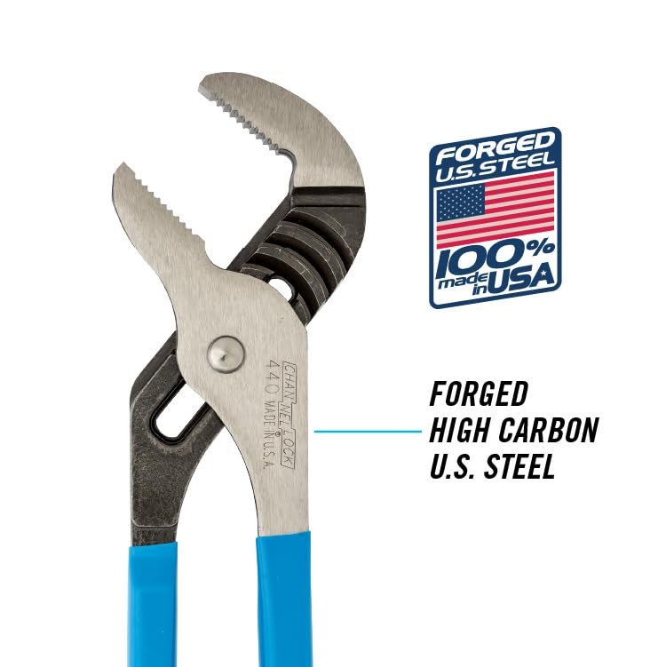 [Australia - AusPower] - Channellock 426 6.5-Inch Straight Jaw Tongue&Groove Pliers|Groove Joint Plier with Comfort Grips|0.87-Inch Jaw Capacity|Laser Heat-Treated 90░ Teeth|Forged High Carbon Steel,Black,Blue,Silver 