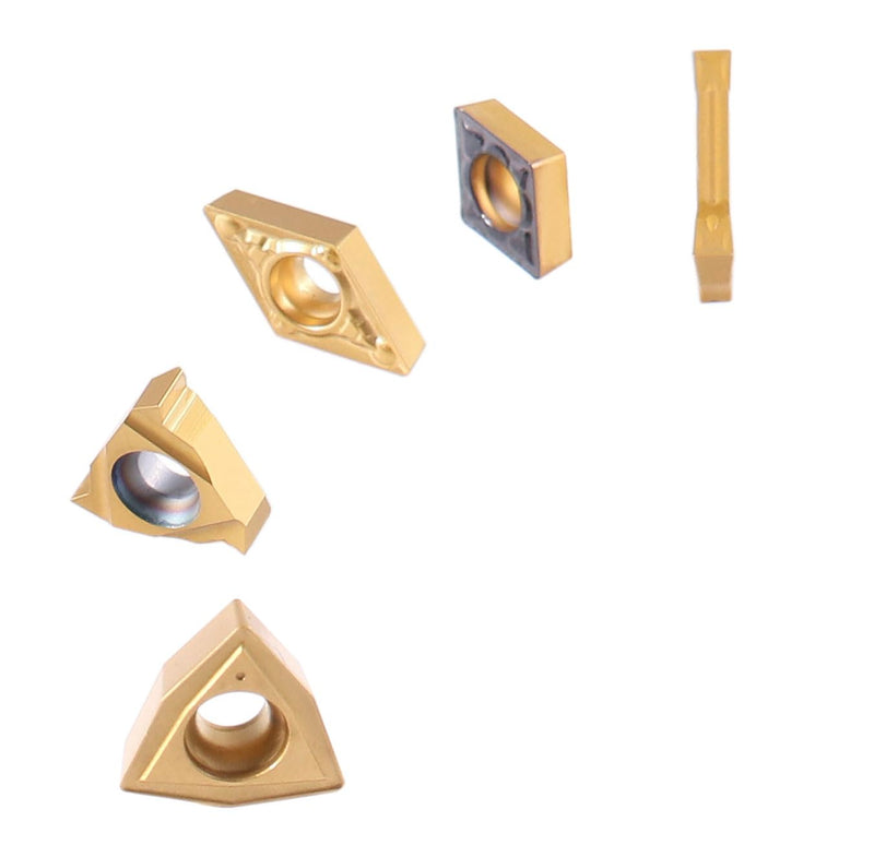 [Australia - AusPower] - Accusize Industrial Tools 2 Pc of Each Kind of Carbide Inserts for 2387-2004, CVD Coated and Tin Coated, Total 10 Pieces, 2387-2004inserts 
