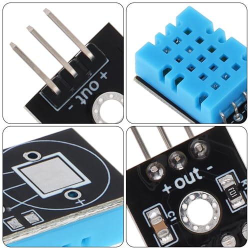 5pcs DHT11 Temperature Humidity Sensor Module 3.3V-5V Digital Temperature Humidity Sensor with Wires Fit for Arduino,Humidity Measure Range 20%-95% Temperature Measure Range 0-50℃