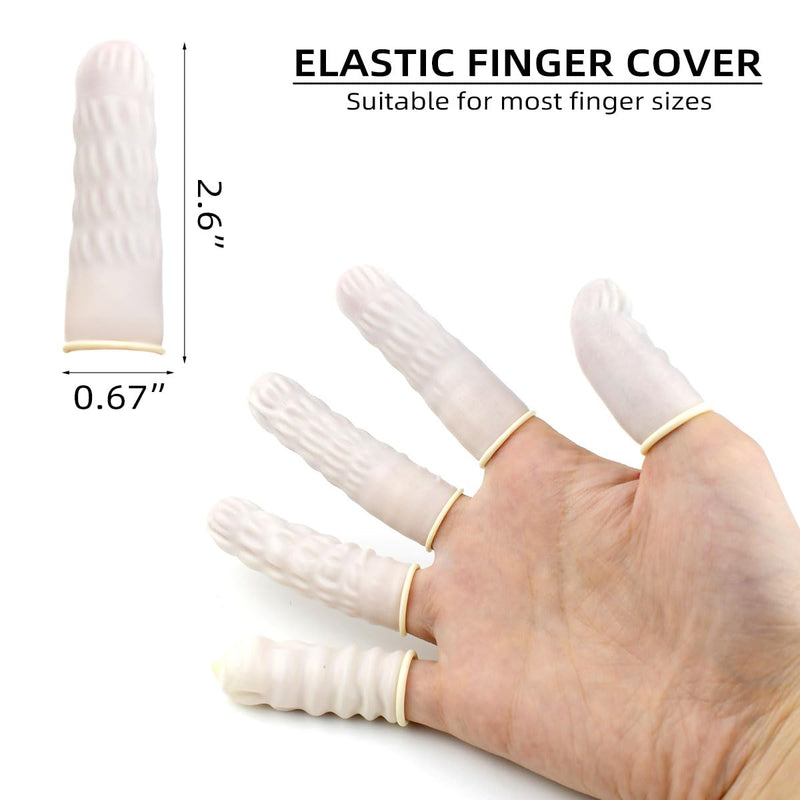 [Australia - AusPower] - 100 Pcs Finger Cots Disposable Latex Finger Protector Fingertips Protectors Finger Protective Covers Medium Finger Gloves for Electronic Repair Industrial Apply Handmade Anti Static Thumb Cover 