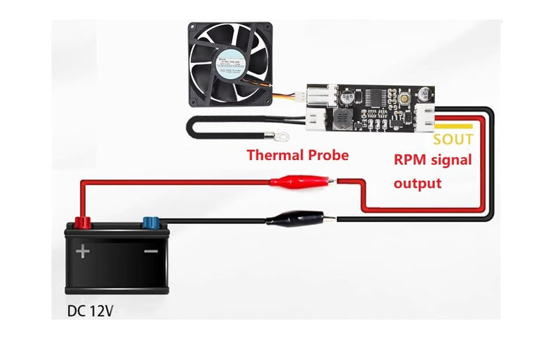 [Australia - AusPower] - Single 12V 0.8A DC PWM 2-3 Wire Fan Temperature Control Speed Controller Chassis Computer Noise Reduction Module Board 
