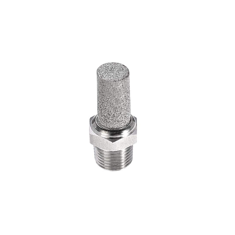 [Australia - AusPower] - uxcell Exhaust Muffler NPT1/8 Male Thread Sintered Stainless Steel Breather Pneumatic Air Muffler 2pcs 