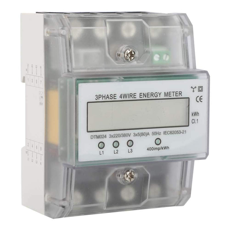 [Australia - AusPower] - Electric Energy Meter， 3 Phase 4 Wire DTM024 Digital LCD 5-80A Energy Meter DIN Rail Electricity Power Other Power Distribution and Control appliances 