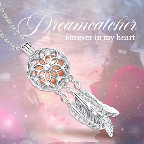 Cremation Urn Necklace for Cats Dogs Ashes Urn Pendant Keepsake Jewellery Memorial Gifts for Men Women Mum Dad Pets, 61cm Dreamcatcher