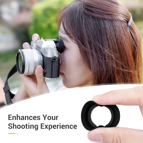 Soft Rubber Eyecup Eyepiece Viewfinder Cover & Metal Square Lens Hood for Fuji Fujifilm X-T50 XT50 Camera with XF 16-50mm f/2.8-4.8 R LM WR Lens