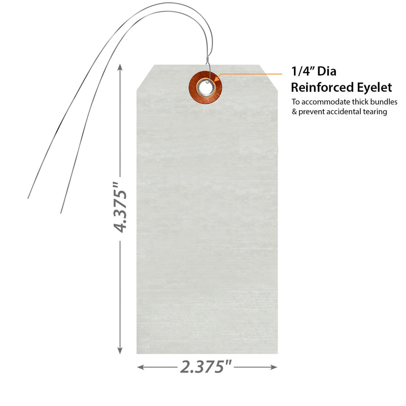 SmartSign Debossable Dead-Soft Aluminum Indentable Blank Write-On Marking Tags | 2.375" x 4.875", Pack of 100 Pre-Wired Tags 2.375" x 4.875" Metal Wires - Pack of 100