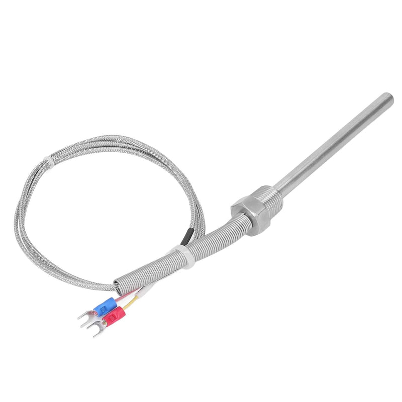 [Australia - AusPower] - Thermocouple K Type 0‑400℃ 3/8 NPT 8x100mm Stainless Steel Temperature Sensor Probe (1M) 1M 