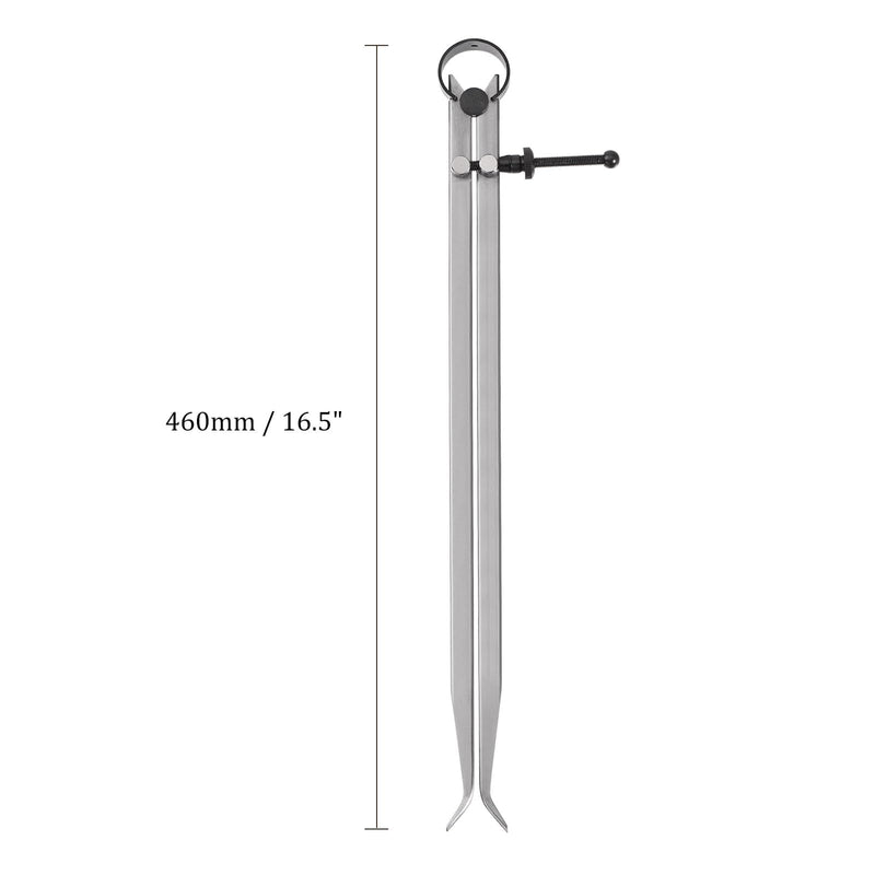 [Australia - AusPower] - Spring Joint Caliper - [16 Inch] Carbon Steel Adjustable Spring Inside Caliper with Solid Nut for Metalworking Drawing Use, Silver Tone 16 Inch 