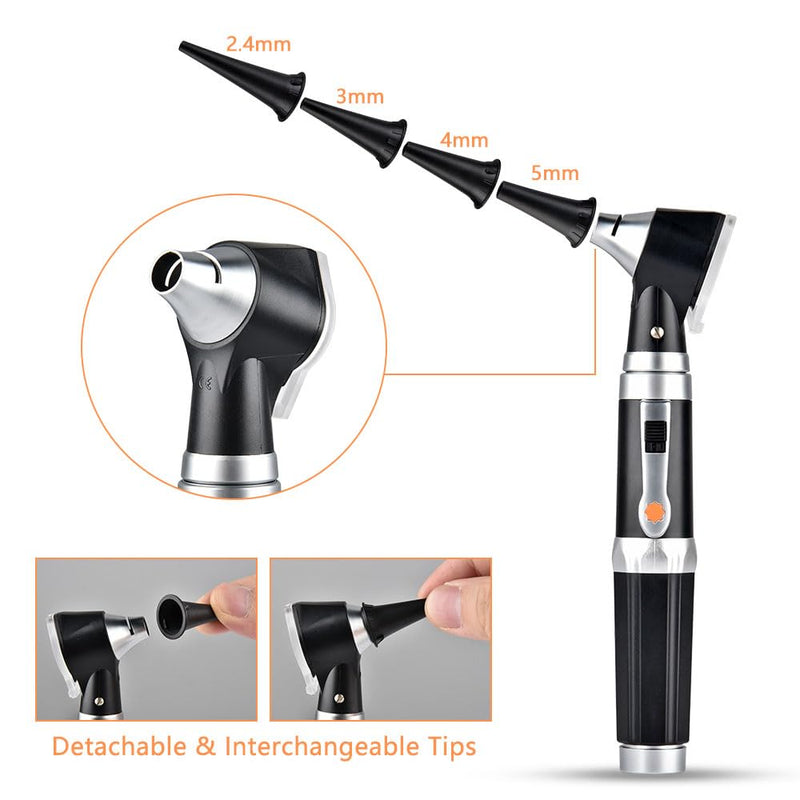 [Australia - AusPower] - 3X Otoscope with LED, Portable Handheld Ear Check Magnifier with 8 caps and 1 Storage case for Doctor Nurse Adult Kid Dog Cat Pet 