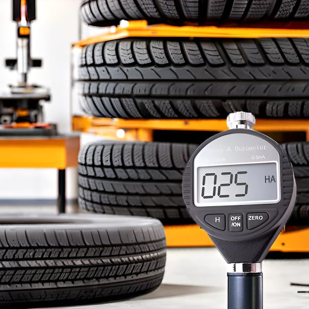 [Australia - AusPower] - Rubber Hardness Tester, Digital Shore A Hardness Tester Precision 0-100HA Measurement for Rubber Tires and Elastic Materials 0.5HA Resolution with Large LCD Display for Tire, Plastic, Leather, Wax 