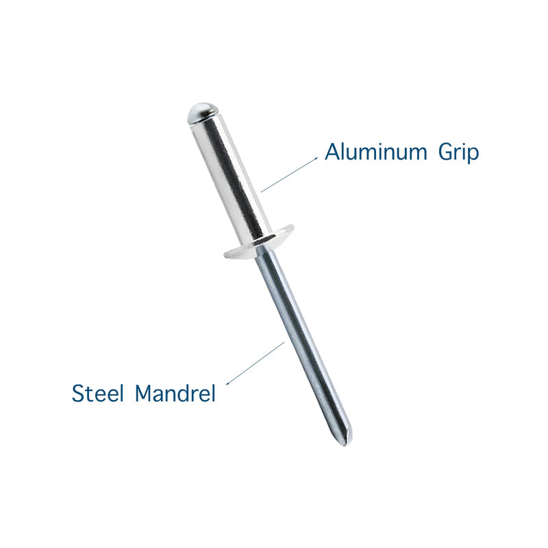 [Australia - AusPower] - 100 Pcs 3/16" x1/4" Aluminum Blind Rivets, 4.8 x 6mm Pop Rivets 3/16" x1/4" Silver 