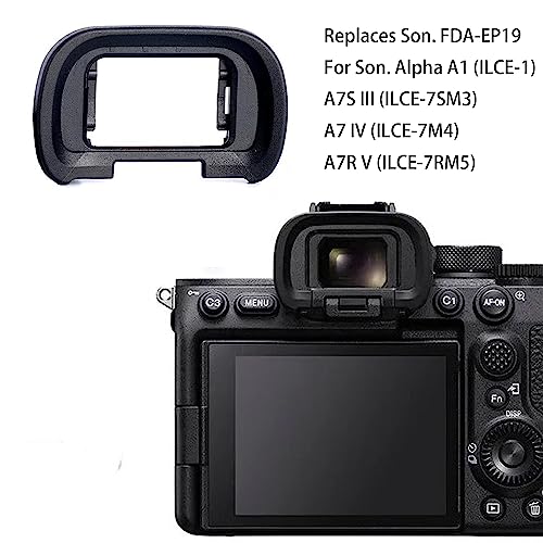 Viewfinder Eyecup Eye Cup FDA-EP19 for Sony Alpha A7R V A7RV A7R5 A7 IV A7M4 A7IV A1 & A7S III A7SIII A7S3 ILCE-7SM3, PCTC Replaces Sony FDA-EP19 Eyecup & Hot Shoe Cover (2+1 Pack)